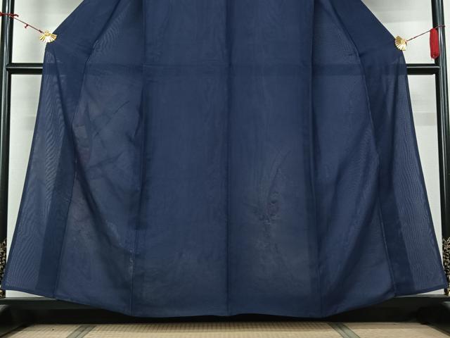 平和屋着物▽訪問着　無双　紗袷　紗×絽　花蝶文　暈し染め　銀彩　正絹　逸品　AABL3728jh