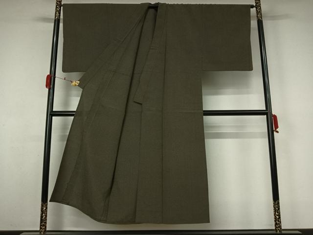 平和屋着物▽男性　お召　単衣　霞文　正絹　逸品　AABL3730jh