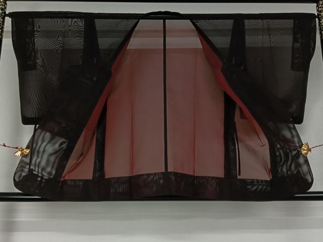 平和屋着物▽羽織　スリーシーズン　春夏秋　塵除け　二部式　黒地　正絹　逸品　AABL3733jh