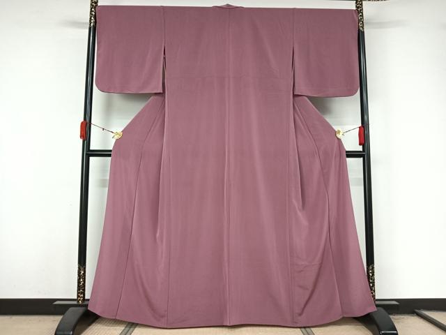 平和屋着物▽色無地　単衣　菖蒲色　鬼しぼ縮緬　洗える着物　AABL3739jh