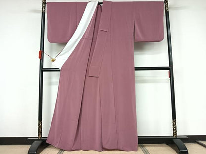 平和屋着物▽色無地　単衣　菖蒲色　鬼しぼ縮緬　洗える着物　AABL3739jh