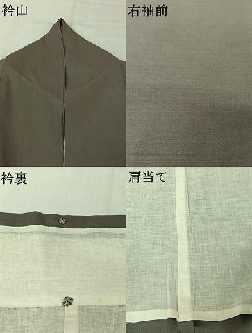 平和屋着物▽色無地　単衣　紫鼠色　AABL3741jh