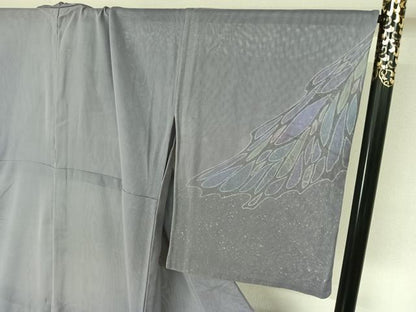 平和屋着物▽訪問着　無双　紗袷　紗×紗　流水文　正絹　逸品　AABL3746jh