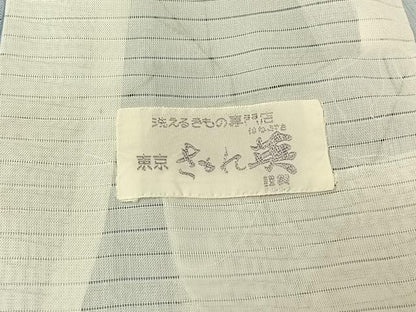 平和屋着物▽洗える最高級着物　＜英＞はなぶさ謹製　小紋　単衣　枝葉文　洗える着物　AABL3750jh