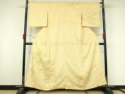 平和屋着物▽訪問着　無双　紗袷　紗×絽　櫛引織　萩文　銀彩　正絹　逸品　AABL3757jh