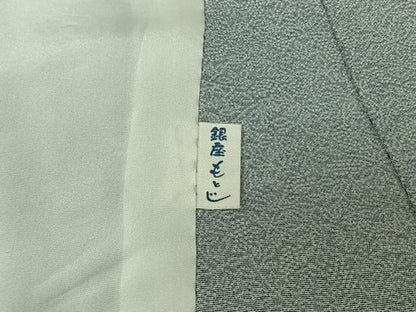 平和屋着物▽江戸小紋　単衣　葡萄唐草文　正絹　逸品　AABL3758jh