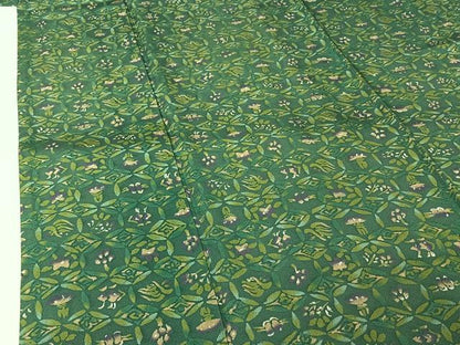 平和屋着物▽上質な小紋　単衣　草花文　正絹　逸品　AABL3760jh