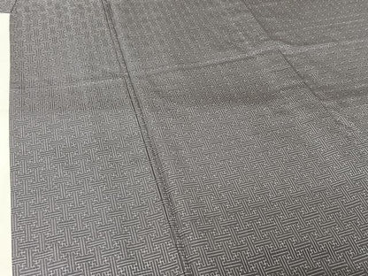 平和屋着物▽本場大島紬　龍郷絣　秋名バラ　単衣　紗綾形文　正絹　逸品　AABL3761jh