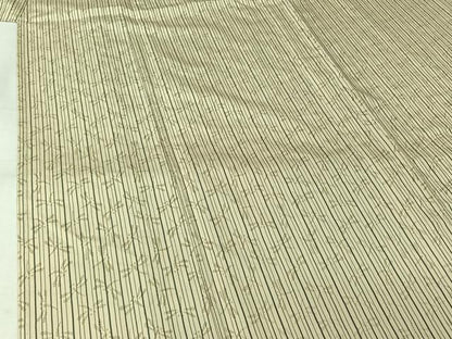 平和屋着物▽お召　単衣　捩り織　縞　勝虫　正絹　逸品　AABL3763jh