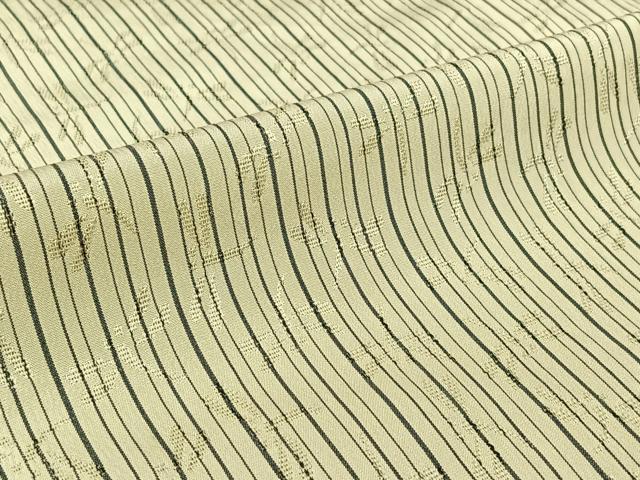 平和屋着物▽お召　単衣　捩り織　縞　勝虫　正絹　逸品　AABL3763jh