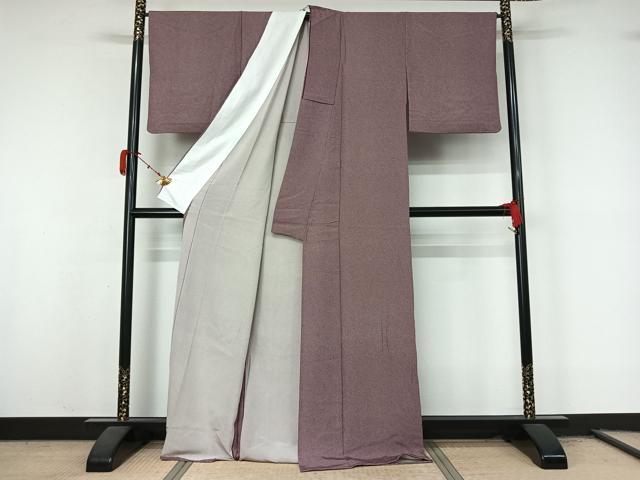 平和屋着物▽江戸小紋　単衣　鮫小紋柄　正絹　逸品　AABL3765jh