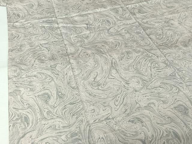 平和屋着物▽上質な小紋　単衣　紬地　墨流し文様　正絹　逸品　AABL3767jh