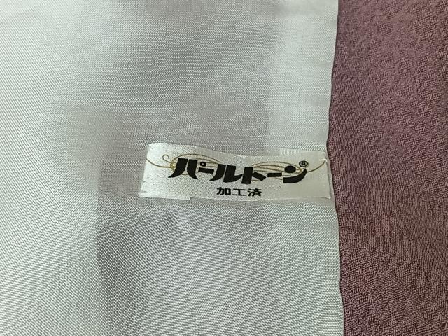 平和屋着物▽上質な色無地　単衣　草花地紋　薄葡萄色　正絹　逸品　AABL3769jh