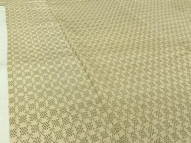 平和屋着物▽本塩沢　単衣　格子　正絹　逸品　AABL3770jh