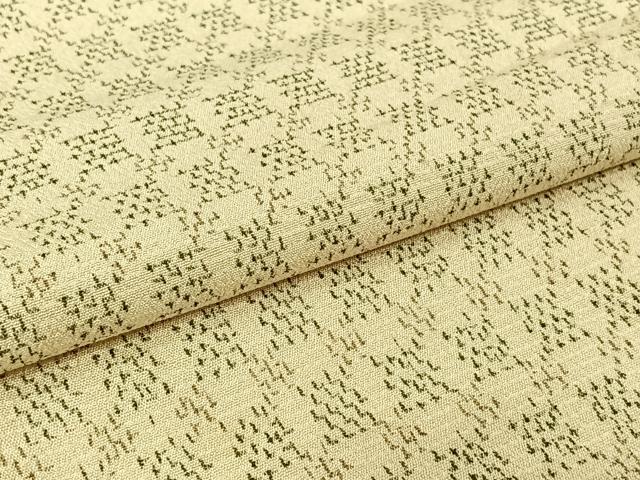 平和屋着物▽本塩沢　単衣　格子　正絹　逸品　AABL3770jh
