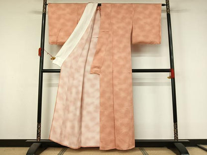 平和屋着物▽上質な小紋　単衣　霞文　正絹　逸品　AABL3774jh