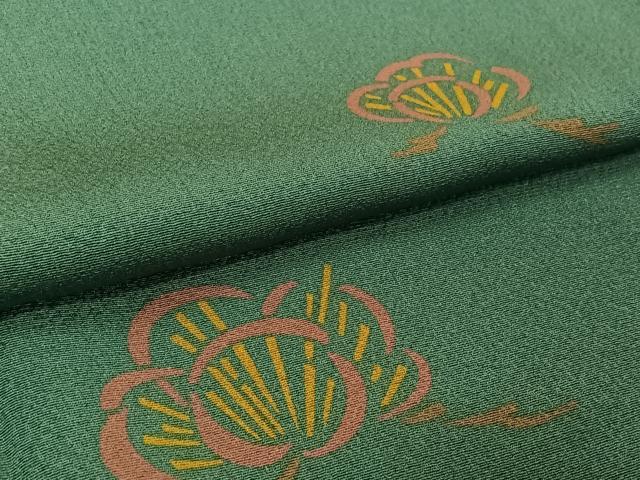 平和屋着物▽上質な小紋　単衣　枝花文　正絹　逸品　AABL3776jh