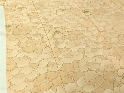 平和屋着物▽上質な小紋　単衣　花尽くし文　金彩　正絹　逸品　AABL3777jh