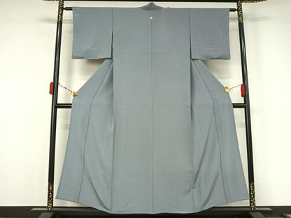 平和屋着物▽上質な色無地　単衣　秘色色　正絹　逸品　AABL3784jh