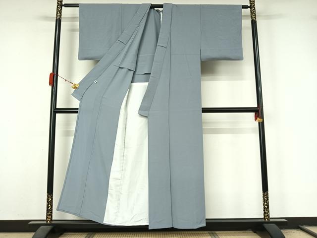平和屋着物▽上質な色無地　単衣　秘色色　正絹　逸品　AABL3784jh