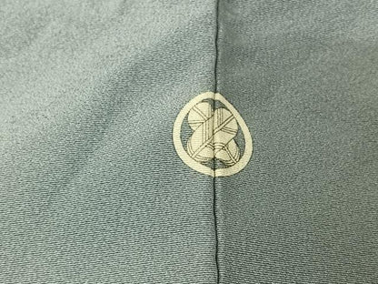 平和屋着物▽上質な色無地　単衣　秘色色　正絹　逸品　AABL3784jh