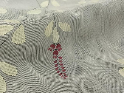 平和屋着物▽訪問着　無双　紗袷　紗×紗　芝花文　黒地　正絹　逸品　AABL3789jh