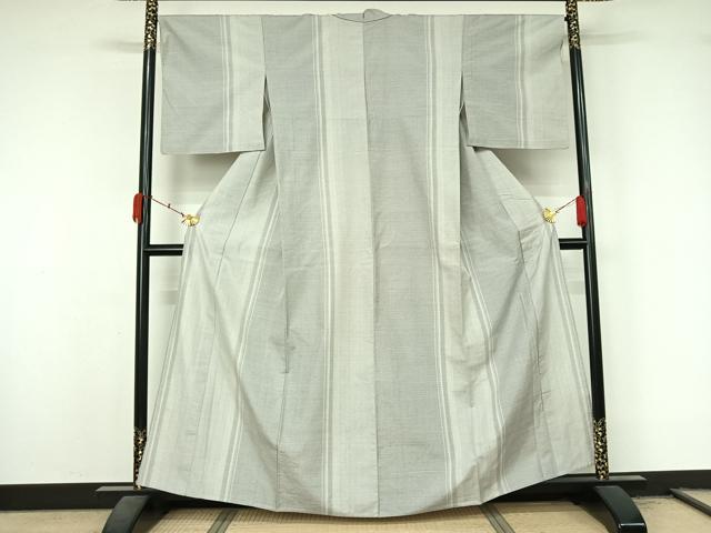 平和屋着物▽結城紬　単衣　100亀甲　間道　正絹　逸品　AABL3790jh