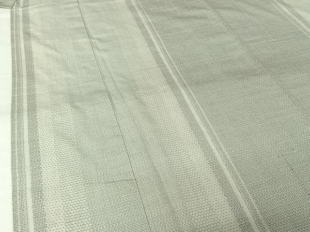 平和屋着物▽結城紬　単衣　100亀甲　間道　正絹　逸品　AABL3790jh