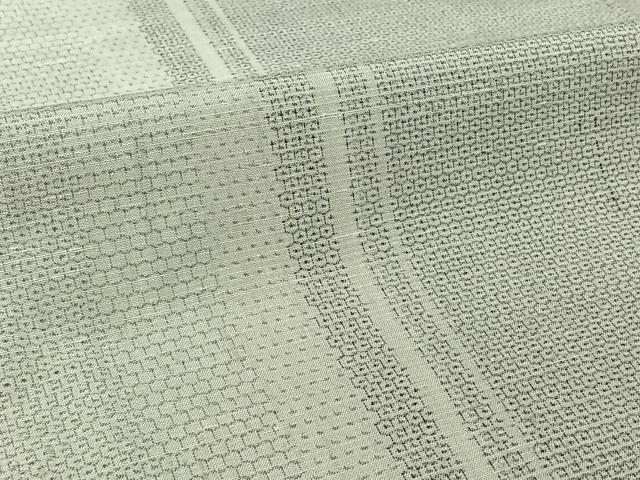 平和屋着物▽結城紬　単衣　100亀甲　間道　正絹　逸品　AABL3790jh