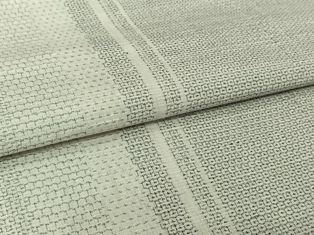 平和屋着物▽結城紬　単衣　100亀甲　間道　正絹　逸品　AABL3790jh