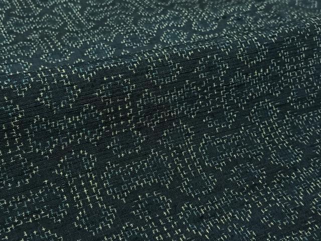 平和屋着物▽上質な紬　単衣　幾何学文様　正絹　逸品　AABL3796jh
