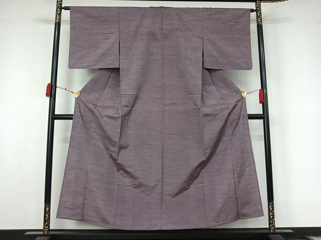 平和屋着物▽上質な紬　単衣　霞文　正絹　逸品　AABL3797jh