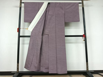 平和屋着物▽上質な紬　単衣　霞文　正絹　逸品　AABL3797jh