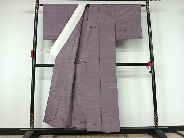 平和屋着物▽上質な紬　単衣　霞文　正絹　逸品　AABL3797jh