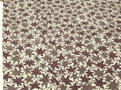 平和屋着物▽上質な小紋　単衣　草葉文　正絹　逸品　AABL3798jh
