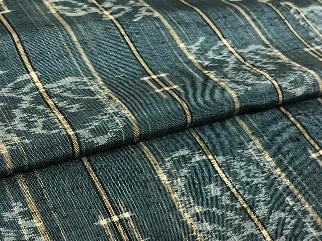平和屋着物▽上質な紬　単衣　井桁絣　正絹　逸品　AABL3799jh