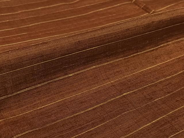 平和屋着物▽上質な紬　単衣　横段文　正絹　逸品　AABL3803jh