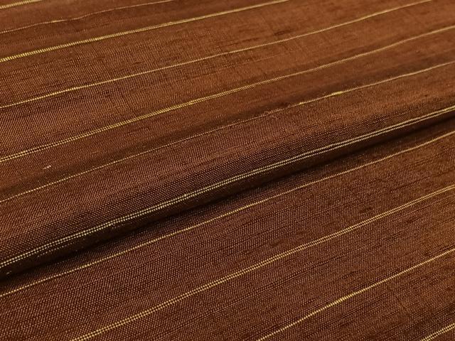平和屋着物▽上質な紬　単衣　横段文　正絹　逸品　AABL3803jh