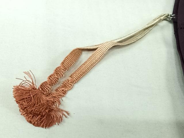 平和屋着物▽羽織　スリーシーズン　春夏秋　塵除け　芝文　葡萄色　正絹　逸品　AABL3805jh