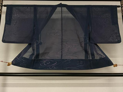 平和屋着物▽羽織　スリーシーズン　春夏秋　塵除け　流水文　正絹　逸品　AABL3813jh