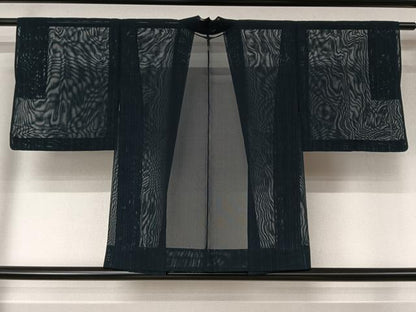 平和屋着物▽羽織　スリーシーズン　春夏秋　塵除け　縞　正絹　逸品　AABL3814jh