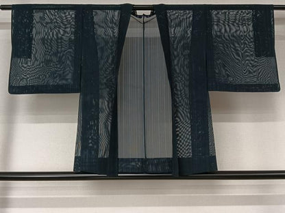 平和屋着物▽羽織　スリーシーズン　春夏秋　塵除け　縞　正絹　逸品　AABL3814jh