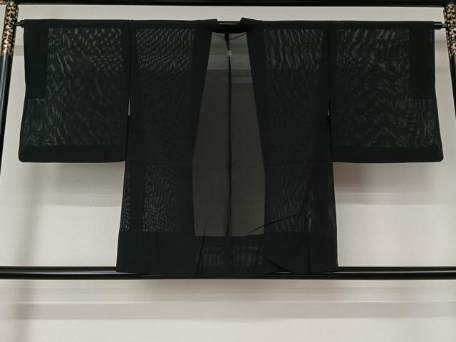 平和屋着物▽羽織　スリーシーズン　春夏秋　塵除け　黒地　正絹　逸品　AABL3815jh