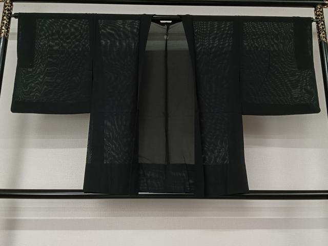 平和屋着物▽羽織　スリーシーズン　春夏秋　塵除け　黒地　正絹　逸品　AABL3815jh