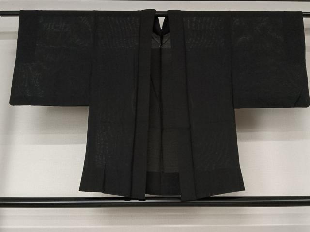 平和屋着物▽羽織　スリーシーズン　春夏秋　塵除け　黒地　正絹　逸品　AABL3816jh