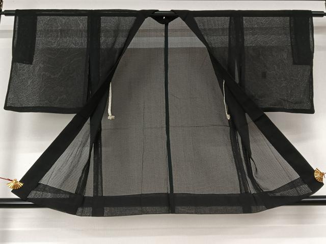 平和屋着物▽羽織　スリーシーズン　春夏秋　塵除け　紗　黒地　正絹　逸品　AABL3818jh
