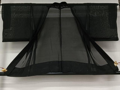 平和屋着物▽羽織　スリーシーズン　春夏秋　塵除け　絽　黒地　正絹　逸品　AABL3821jh