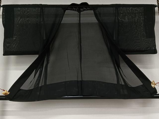 平和屋着物▽羽織　スリーシーズン　春夏秋　塵除け　絽　黒地　正絹　逸品　AABL3821jh