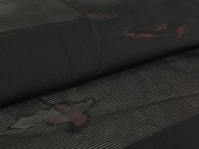 平和屋着物▽羽織　スリーシーズン　春夏秋　塵除け　絽　霞文　黒地　正絹　逸品　AABL3826jh