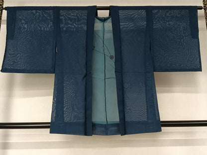 平和屋着物▽羽織　スリーシーズン　春夏秋　塵除け　草花文　正絹　逸品　AABL3829jh